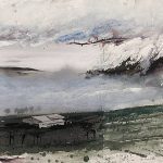 Meseta Central. Medium: Prints and multiples, watercolor, gouache, charcoal, graphite and pastel on paper, with photocollage including a photograph by Mario Algaze. Painting done in 1996, photo in 1981.Size: 22 x 30 in. (55.9 x 76.2 cm.)