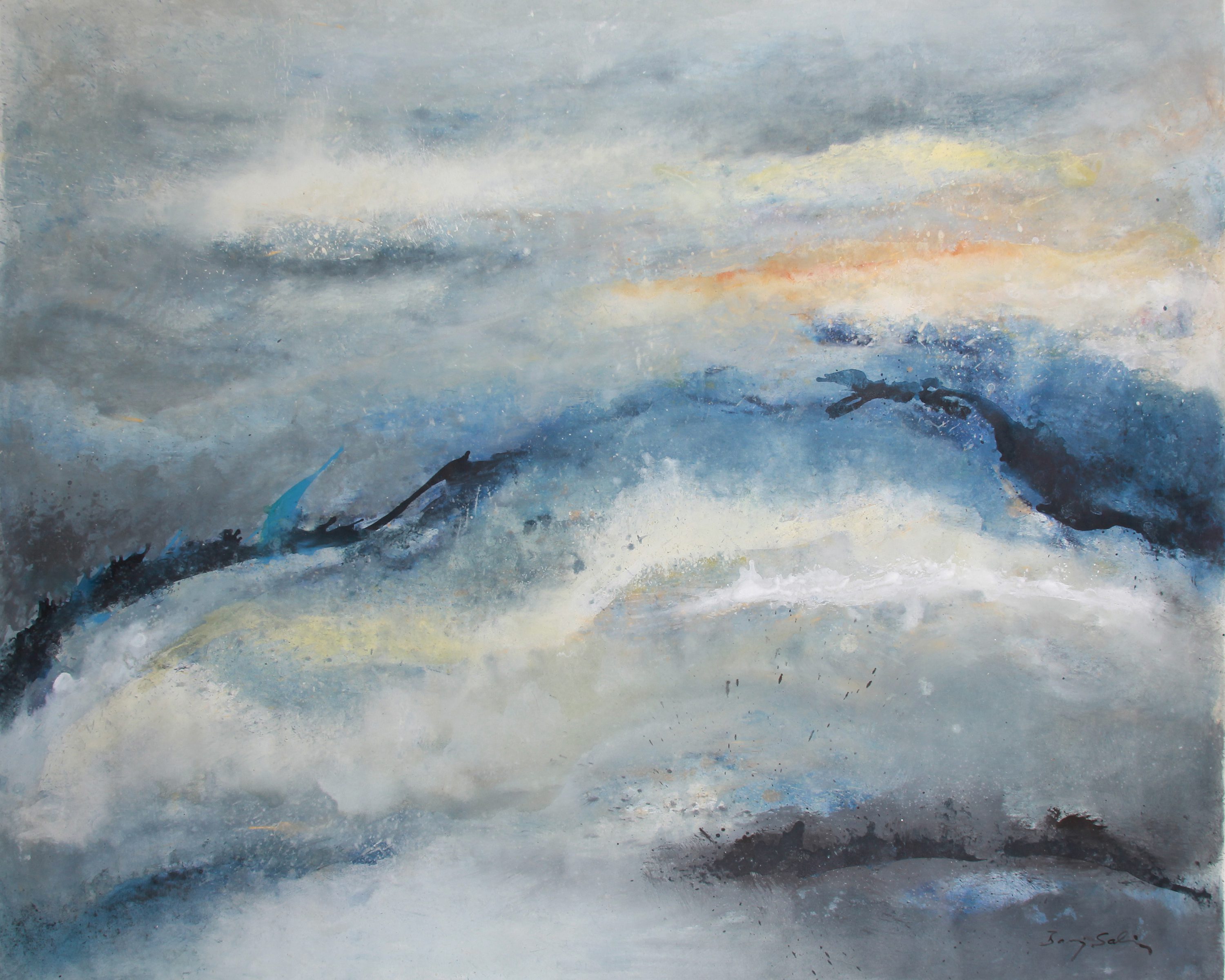 LANGUAGE OF THE CLOUDS, acrylic on canvas, 72"x86", 2014